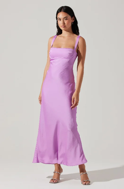 Stacie Satin Maxi Dress