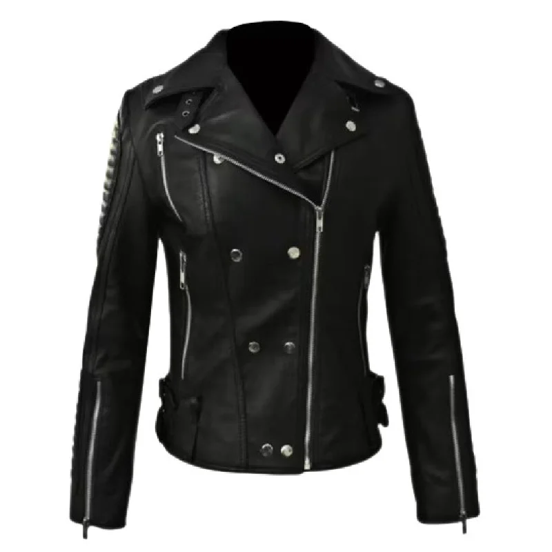 Denim men jackets with embroidered patches for a personalized touchStylish And Classy Biker Leather Jacket For Women Denim men jackets with embroidered patches for a personalized touchStylish And Classy Biker Leather Jacket For Women