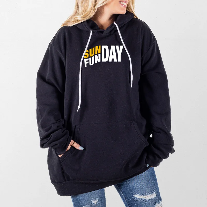 Women's oversized cropped hoodie with drawstrings for a trendy lookSunday Funday Giant Hoodie Women's oversized cropped hoodie with drawstrings for a trendy lookSunday Funday Giant Hoodie