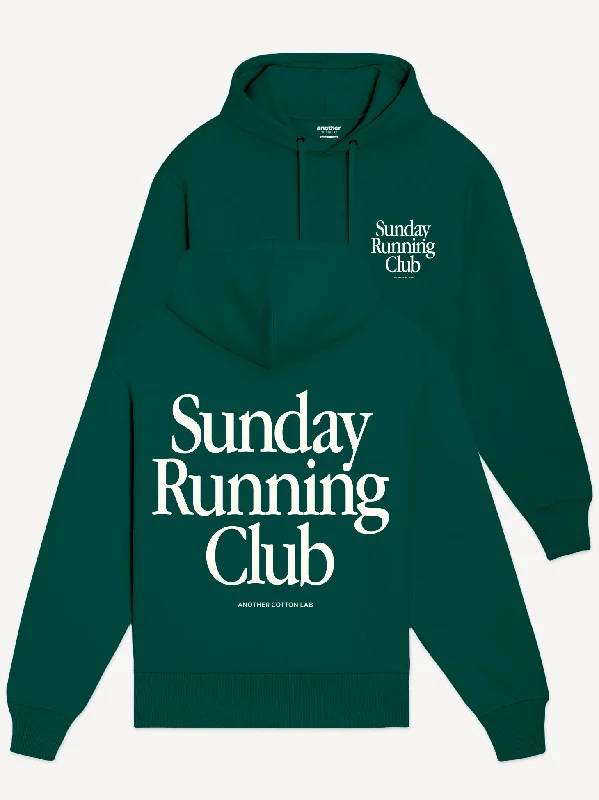 Women's zip - front sweatshirt with contrast stitching for a sporty aestheticSunday Running Club Organic Hoodie Women's zip - front sweatshirt with contrast stitching for a sporty aestheticSunday Running Club Organic Hoodie