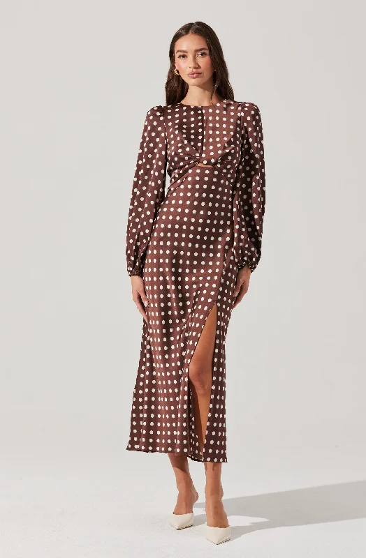 Shift Women Dress with a Simple and Classic Design for Everyday WearSuzy Polka Dot Midi Dress