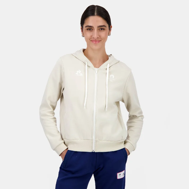 2410578-ESS P24 FZ Hoody N°1 W peyote | Sweat zippé à capuche Femme