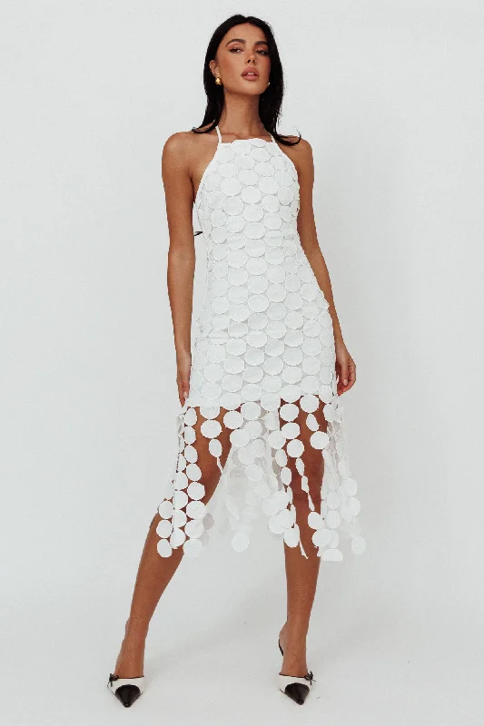 Sheath Women Dress with a Tailored Fit for a Professional LookTaking Chances Halterneck Circle Mini Dress White Sheath Women Dress with a Tailored Fit for a Professional LookTaking Chances Halterneck Circle Mini Dress White