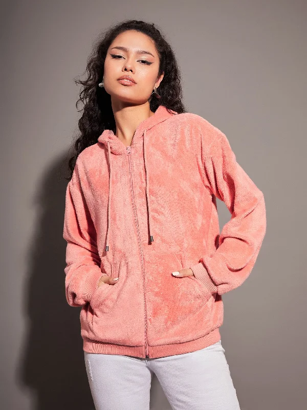 Performance - driven men jackets with breathable fabric for sportsWomen Peach Fur Hooded Jacket Performance - driven men jackets with breathable fabric for sportsWomen Peach Fur Hooded Jacket