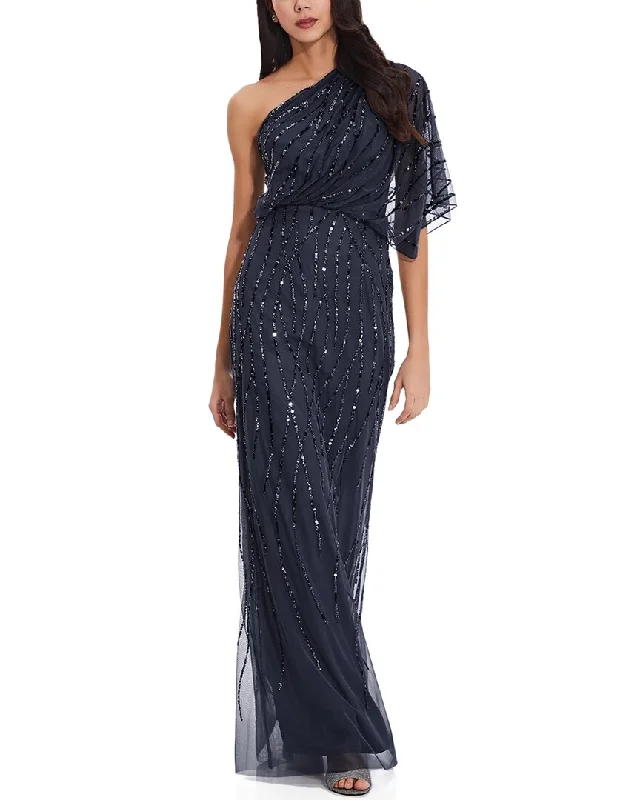 Ball Gown Women Dress with a Full Skirt for a Princess - like Look Ball Gown Women Dress with a Full Skirt for a Princess - like Look Adrianna Papell Long One Shoulder Beaded Dress