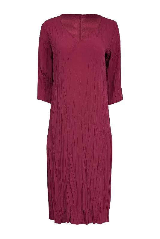 Backless Women Dress for a Sexy and Alluring Look at Evening Events Backless Women Dress for a Sexy and Alluring Look at Evening Events Babette - Magenta Purple Pleated Crop Sleeve Dress Sz XS Backless Women Dress for a Sexy and Alluring Look at Evening Events Backless Women Dress for a Sexy and Alluring Look at Evening Events Babette - Magenta Purple Pleated Crop Sleeve Dress Sz XS