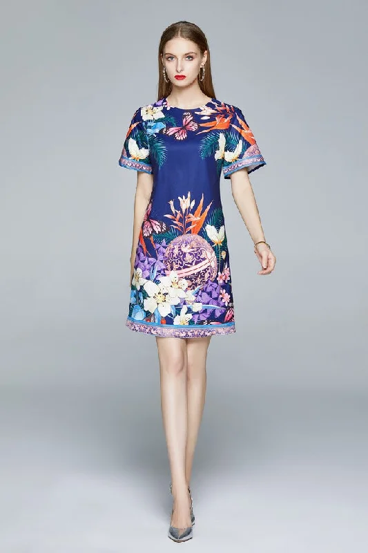 Shift Women Dress with a Simple and Classic Design for Everyday Wear Shift Women Dress with a Simple and Classic Design for Everyday Wear Navy & Multicolor floral print Day A-line Crewneck Short Sleeve Short Printed Dress Shift Women Dress with a Simple and Classic Design for Everyday Wear Shift Women Dress with a Simple and Classic Design for Everyday Wear Navy & Multicolor floral print Day A-line Crewneck Short Sleeve Short Printed Dress