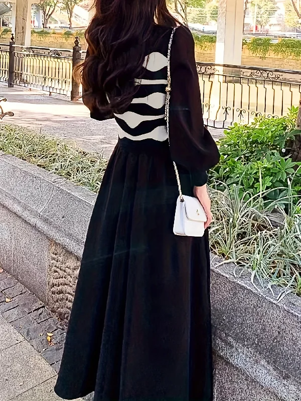 Off - the - Shoulder Women Dress for a Romantic and Feminine Look Off - the - Shoulder Women Dress for a Romantic and Feminine Look Sixsr Color Block Button Front Dress, Elegant Long Sleeve V Neck Dress, Women's Clothing Off - the - Shoulder Women Dress for a Romantic and Feminine Look Off - the - Shoulder Women Dress for a Romantic and Feminine Look Sixsr Color Block Button Front Dress, Elegant Long Sleeve V Neck Dress, Women's Clothing