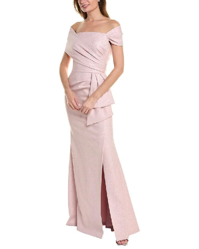 Wrap - Style Women Dress with Adjustable Fit for All Body Types Wrap - Style Women Dress with Adjustable Fit for All Body Types Teri Jon by Rickie Freeman Metallic Jacquard Gown Wrap - Style Women Dress with Adjustable Fit for All Body Types Wrap - Style Women Dress with Adjustable Fit for All Body Types Teri Jon by Rickie Freeman Metallic Jacquard Gown