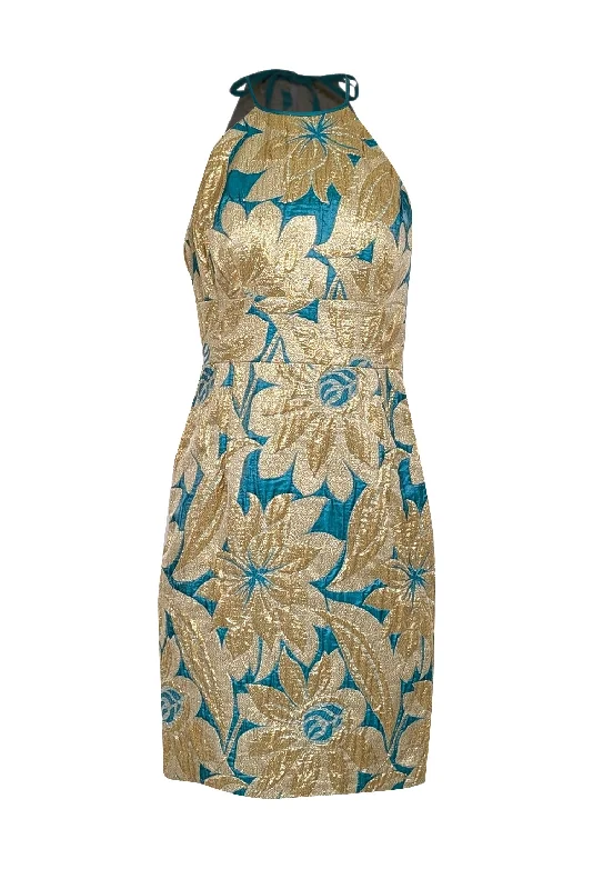 Pleated Women Dress with a Timeless and Elegant Texture Pleated Women Dress with a Timeless and Elegant Texture Trina Turk - Teal Green & Gold Large Brocade Print Sleeveless Open Back Dress Sz 4 Pleated Women Dress with a Timeless and Elegant Texture Pleated Women Dress with a Timeless and Elegant Texture Trina Turk - Teal Green & Gold Large Brocade Print Sleeveless Open Back Dress Sz 4
