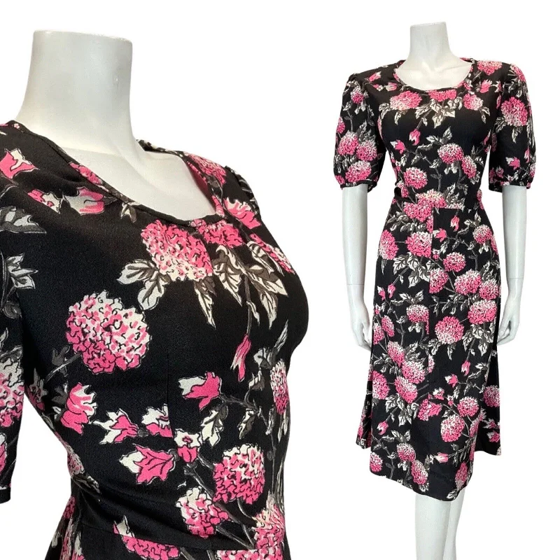 Wrap - Style Women Dress with Adjustable Fit for All Body Types Wrap - Style Women Dress with Adjustable Fit for All Body Types VINTAGE 60s 70s BLACK PINK GREY FLORAL HYDRANGEA MOD KNEE-LENGTH DRESS 12 14 Wrap - Style Women Dress with Adjustable Fit for All Body Types Wrap - Style Women Dress with Adjustable Fit for All Body Types VINTAGE 60s 70s BLACK PINK GREY FLORAL HYDRANGEA MOD KNEE-LENGTH DRESS 12 14
