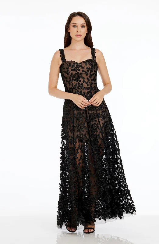 Leather maxi dresses for an edgy and bold appearanceAnabel Gown