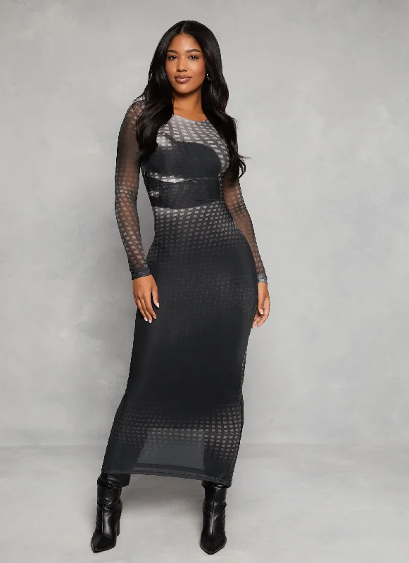 Leather maxi dresses for an edgy and bold appearanceAlmost Famous Mesh Lip Graphic Maxi Dress Leather maxi dresses for an edgy and bold appearanceAlmost Famous Mesh Lip Graphic Maxi Dress