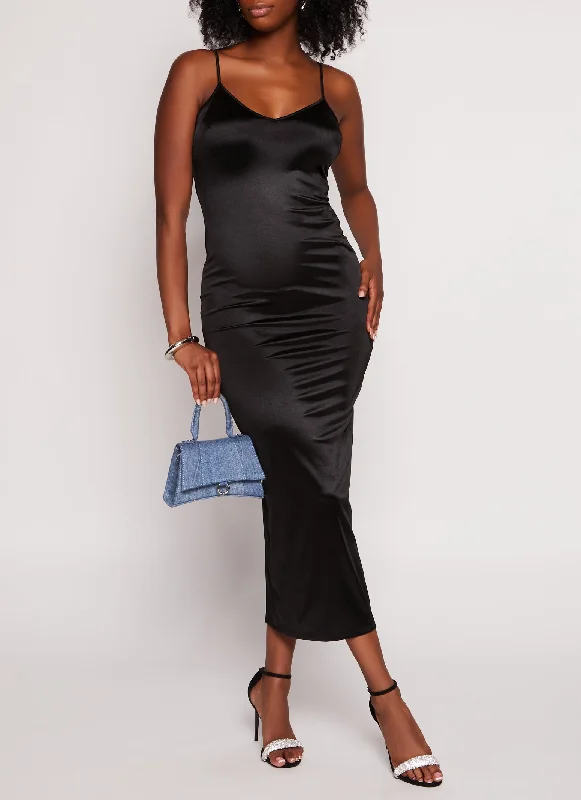 Sheer maxi dresses with lace overlays for a romantic touchSatin Slit Back Cami Maxi Dress Sheer maxi dresses with lace overlays for a romantic touchSatin Slit Back Cami Maxi Dress