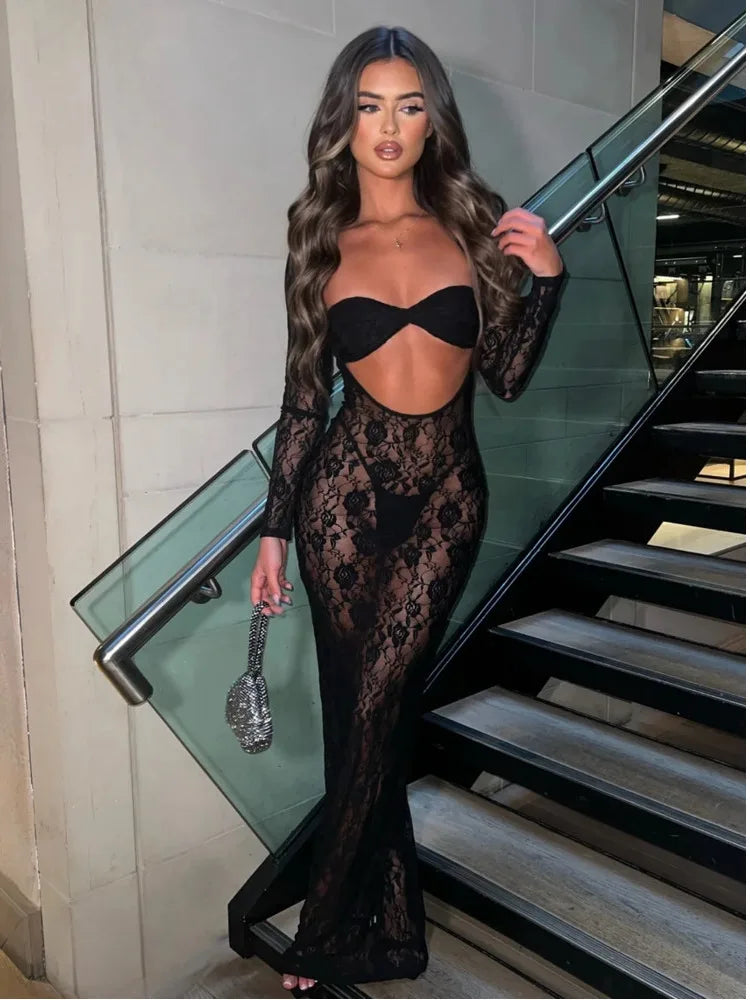 Cotton maxi dresses for a comfortable and everyday - wear optionLace Perspective Long Sleeve Slim Fit Summer Maxi Dress Cotton maxi dresses for a comfortable and everyday - wear optionLace Perspective Long Sleeve Slim Fit Summer Maxi Dress