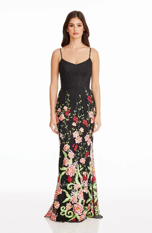 Giovanna Floral Embroidered Gown