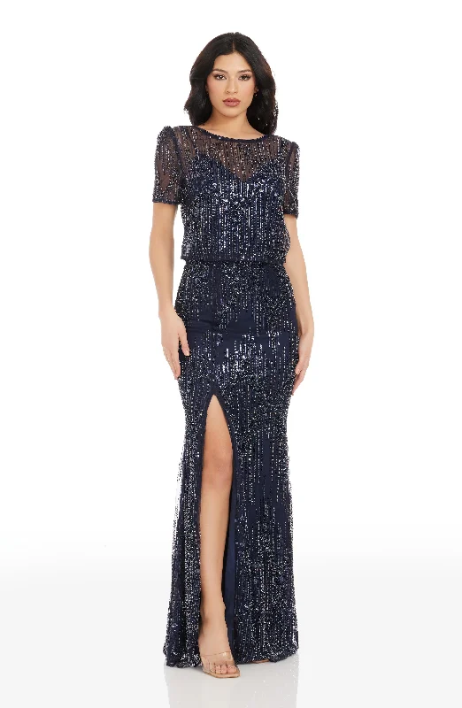 Maxi dresses with thin spaghetti straps for a delicate and feminine feelAmanda Gown