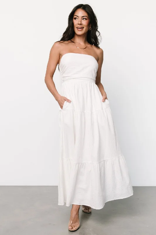 Maxi dresses with off - the - shoulder styles for a romantic and breezy lookDelray Strapless Dress | Off White Maxi dresses with off - the - shoulder styles for a romantic and breezy lookDelray Strapless Dress | Off White