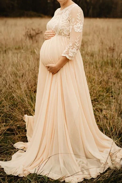 Maxi dresses with polka dot prints for a playful stylePregnancy Chiffon Lace Long Maternity Gown Photoshoot Dress Maxi dresses with polka dot prints for a playful stylePregnancy Chiffon Lace Long Maternity Gown Photoshoot Dress