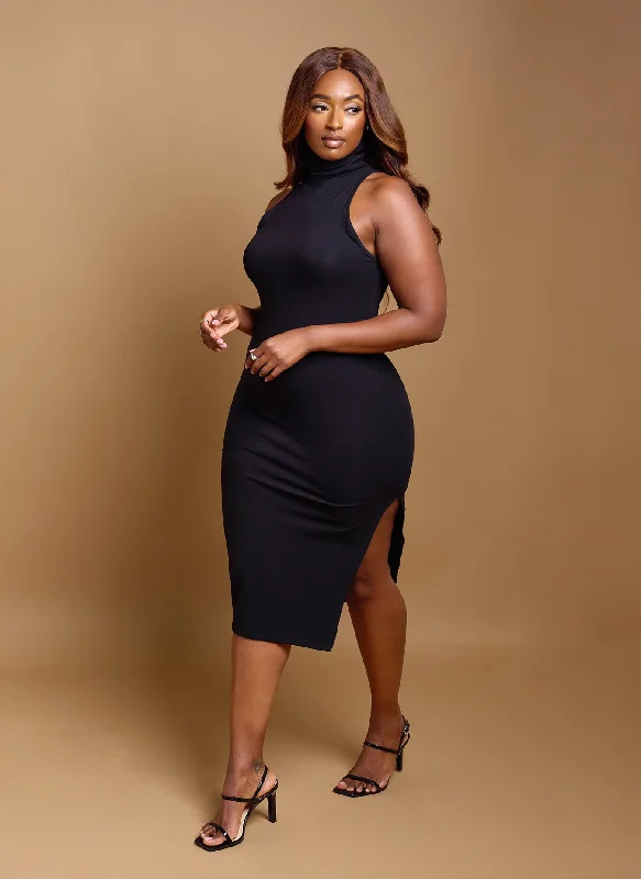 Cotton maxi dresses for a comfortable and everyday - wear optionElena Turtleneck Bodycon Midi Dress Cotton maxi dresses for a comfortable and everyday - wear optionElena Turtleneck Bodycon Midi Dress