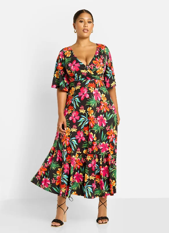 Maxi dresses with balloon sleeves for a vintage - inspired styleFelina Floral Print Skater Maxi Dress Maxi dresses with balloon sleeves for a vintage - inspired styleFelina Floral Print Skater Maxi Dress
