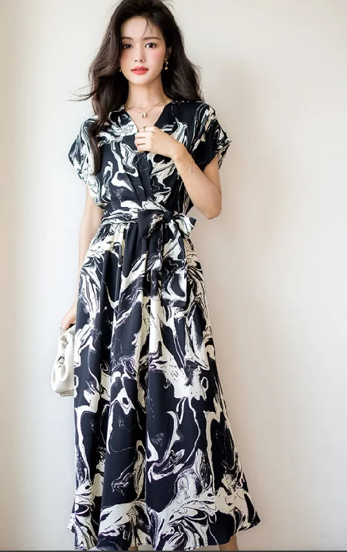 Linen maxi dresses for a breathable and lightweight summer optionPrinted Black Long Dress Linen maxi dresses for a breathable and lightweight summer optionPrinted Black Long Dress
