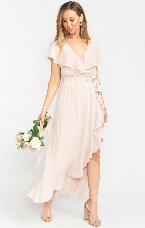 Maxi dresses with a button - down front for a classic lookJess Ruffle Midi Dress ~ Dusty Blush Crisp Maxi dresses with a button - down front for a classic lookJess Ruffle Midi Dress ~ Dusty Blush Crisp