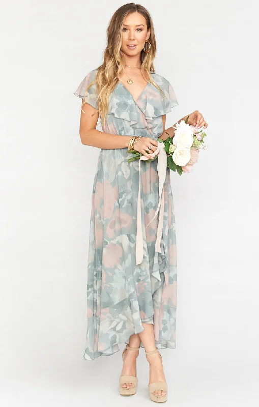 Maxi dresses with patchwork designs for a one - of - a - kind styleJess Ruffle Midi Dress ~ Sage I Do Floral Maxi dresses with patchwork designs for a one - of - a - kind styleJess Ruffle Midi Dress ~ Sage I Do Floral