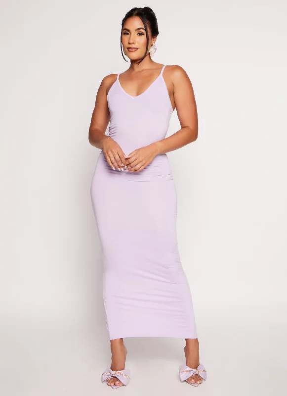 Maxi dresses with fringe trim for a bohemian vibeDaisy V Neck Bodycon Maxi Dress