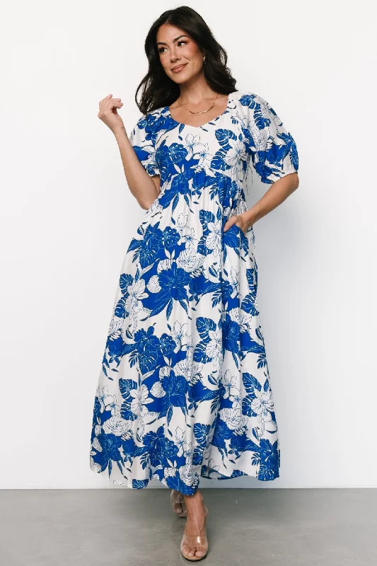 Plaid maxi dresses for fall fashion eventsLeela Maxi Dress | Cobalt + Off White
