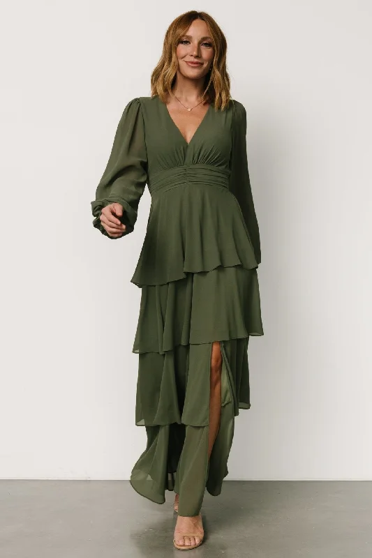 Maxi dresses with an asymmetric hem for a fashion - forward and eye - catching designMariella Tiered Maxi Dress | Dark Sage Maxi dresses with an asymmetric hem for a fashion - forward and eye - catching designMariella Tiered Maxi Dress | Dark Sage