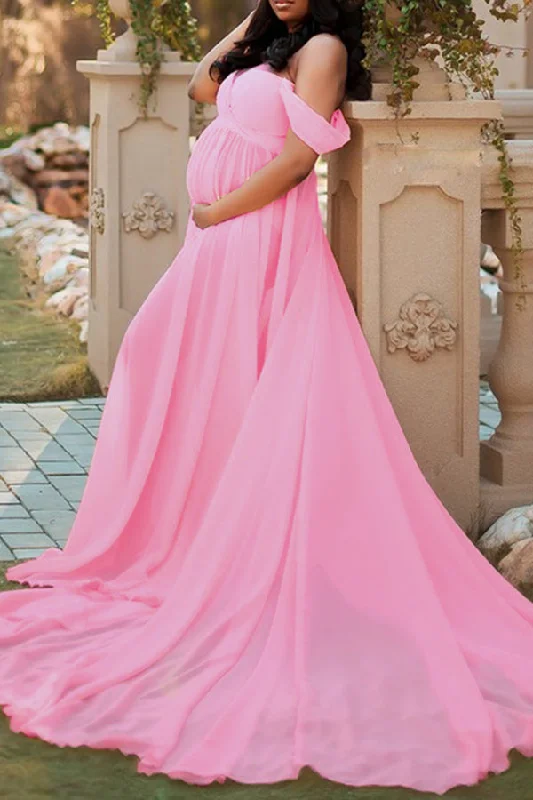 Maxi dresses with an empire waist for a flattering fit on all body typesOff-the-shoulder Sweetheart See-through Beach Maternity Gown Maxi dresses with an empire waist for a flattering fit on all body typesOff-the-shoulder Sweetheart See-through Beach Maternity Gown