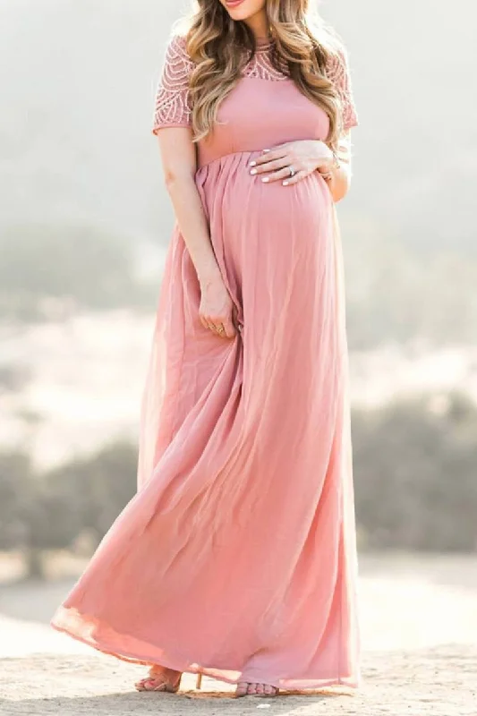 Denim maxi dresses with frayed hems for a casual lookSexy Pregnancy Lace Patchwork Maternity Dress Denim maxi dresses with frayed hems for a casual lookSexy Pregnancy Lace Patchwork Maternity Dress