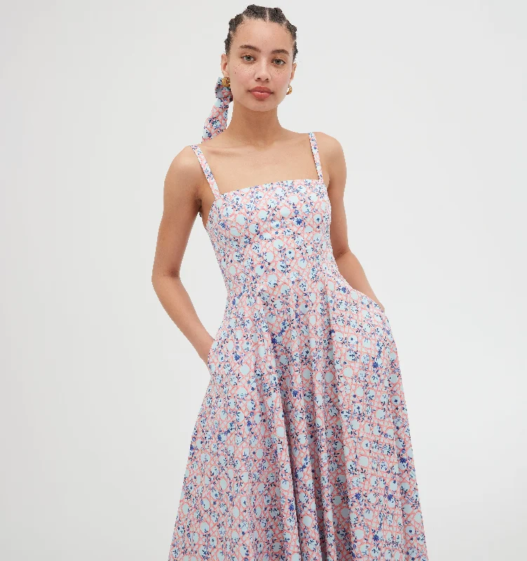 Maxi dresses with cut - out details on the sides for a modern edgeThe Margot Dress - Pink Basketweave Vine Maxi dresses with cut - out details on the sides for a modern edgeThe Margot Dress - Pink Basketweave Vine