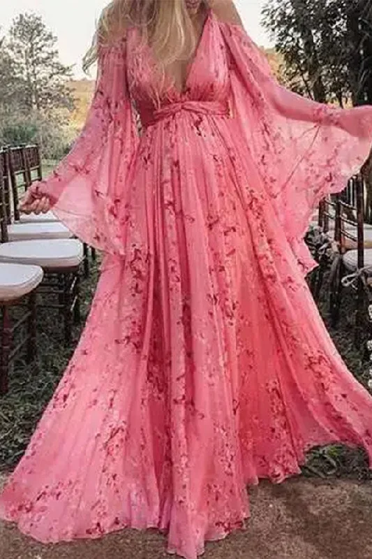 Maxi dresses with pocket details for added functionalityVintage Boho Maxi Maternity Dress Floral Photoshoot Dress