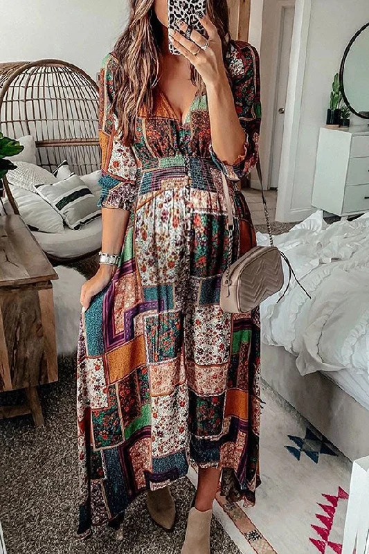 Maxi dresses with tassel accents for a fun and lively touchVintage Boho Printed Maternity Maxi Dress Maxi dresses with tassel accents for a fun and lively touchVintage Boho Printed Maternity Maxi Dress