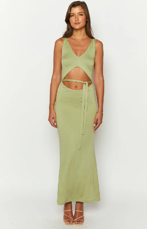 Maxi dresses with a gathered skirt for a voluminous and dramatic effectZuri Khaki Maxi Dress Maxi dresses with a gathered skirt for a voluminous and dramatic effectZuri Khaki Maxi Dress