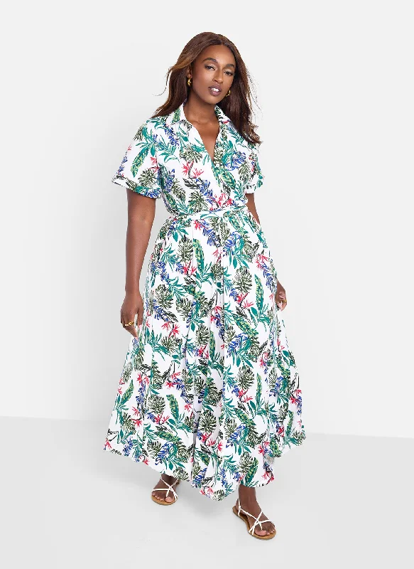 Midi dresses with ribbed textures for a unique and tactile appearanceAllow Me Floral Print Button Top Skater Maxi Dress - Green Midi dresses with ribbed textures for a unique and tactile appearanceAllow Me Floral Print Button Top Skater Maxi Dress - Green