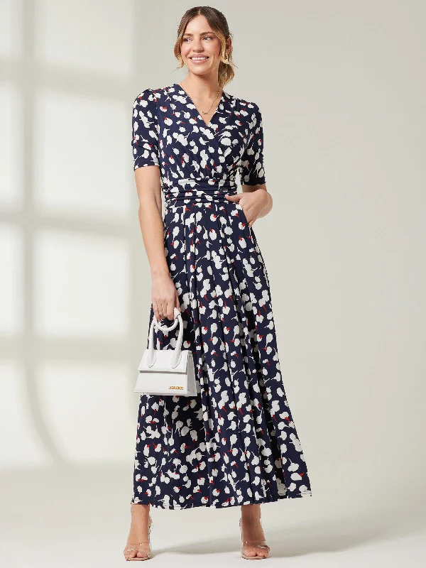 Midi dresses with off - the - shoulder necklines for a flirty lookJolie Moi Acadia Floral Print Wrap Maxi Dress, Navy White Floral Midi dresses with off - the - shoulder necklines for a flirty lookJolie Moi Acadia Floral Print Wrap Maxi Dress, Navy White Floral