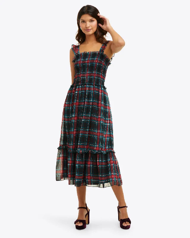 Midi dresses with wrap - around skirts for a customizable fitKimberly Smocked Dress in Georgia Plaid Midi dresses with wrap - around skirts for a customizable fitKimberly Smocked Dress in Georgia Plaid
