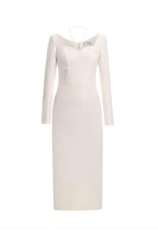 Midi dresses with metallic threads for a glamorous evening eventSeymore Sheath Long Sleeved Cotton Blend Midi Dress Midi dresses with metallic threads for a glamorous evening eventSeymore Sheath Long Sleeved Cotton Blend Midi Dress