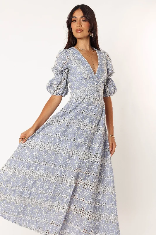 Midi dresses with asymmetric hems for a fashion - forward and dynamic appearanceTani Midi Dress - Blue