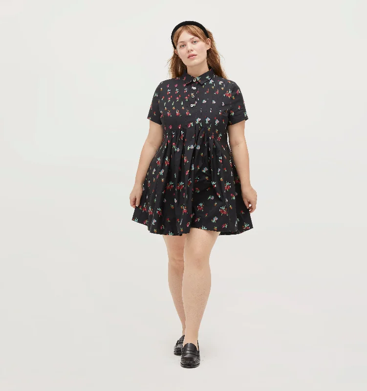 Midi dresses with ruched bodices for a feminine and fitted feelThe Rosalind Dress - Black Ikat Floral Taffeta Midi dresses with ruched bodices for a feminine and fitted feelThe Rosalind Dress - Black Ikat Floral Taffeta