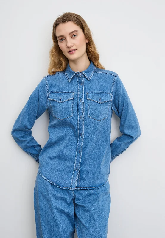 Vitta Denim Shirt LS - Washed Blue Denim