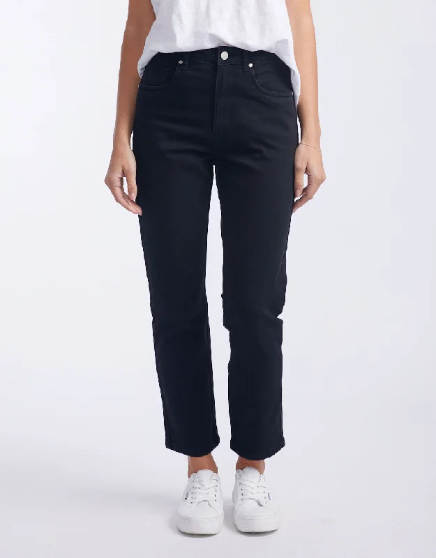 Noelle Straight Leg Jean - Washed Black