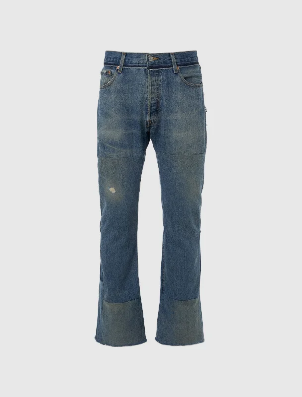 Men's Denim Button - Down Shirt with Roll - Up Cuffs for a Relaxed Summer VibeFLARE JEANS Men's Denim Button - Down Shirt with Roll - Up Cuffs for a Relaxed Summer VibeFLARE JEANS