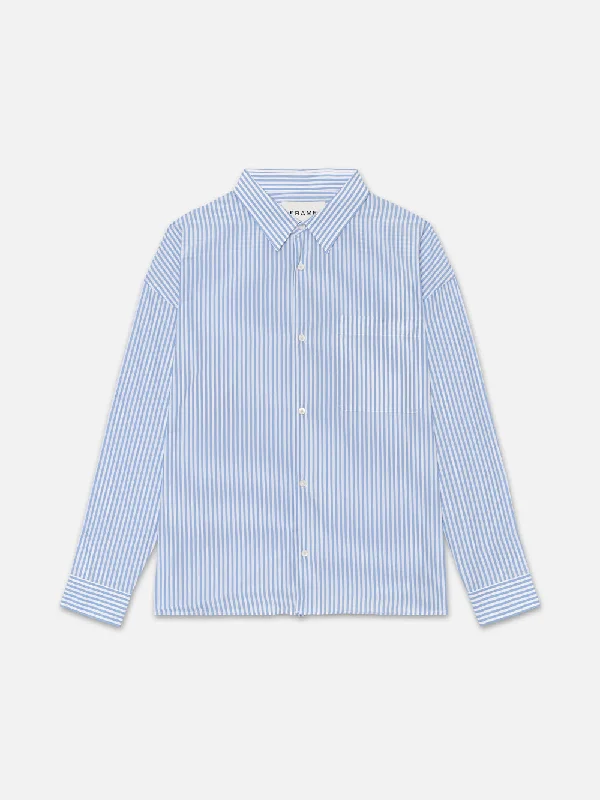 Relaxed Blue Striped Shirt -- Blue Stripe