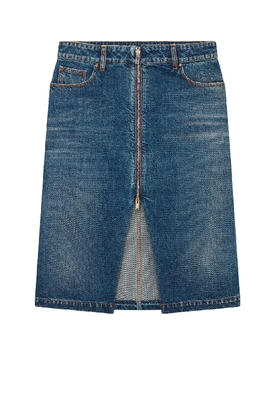 Men's Denim Long - Sleeve Shirt with a Checkered Placket for a Country - Inspired LookStella McCartney Front Split Zip Denim Midi Skirt - Vintage Wash Men's Denim Long - Sleeve Shirt with a Checkered Placket for a Country - Inspired LookStella McCartney Front Split Zip Denim Midi Skirt - Vintage Wash