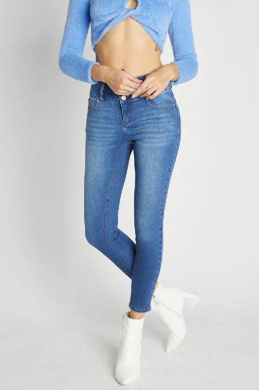 3-Button Push Up Skinny Jeans