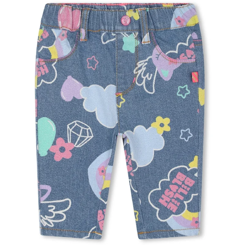 Women's flared office pants Ripped women jeans for a rebellious and fashion - forward style Billieblush Denim Blue Denim Trousers Women's flared office pants Ripped women jeans for a rebellious and fashion - forward style Billieblush Denim Blue Denim Trousers